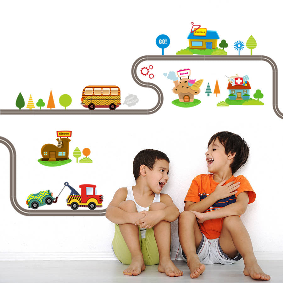 Cartoon Wall Decals Car Traffic