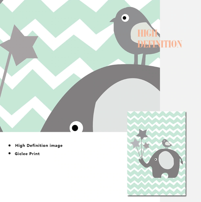 Green Birth Stats Nursery Canvas Posters - Customizable