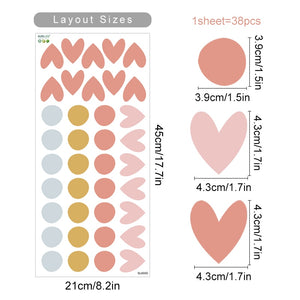 Boho Rainbow Hearts Wall Decals
