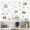 Cartoon Urban Build Cars Wall Decals