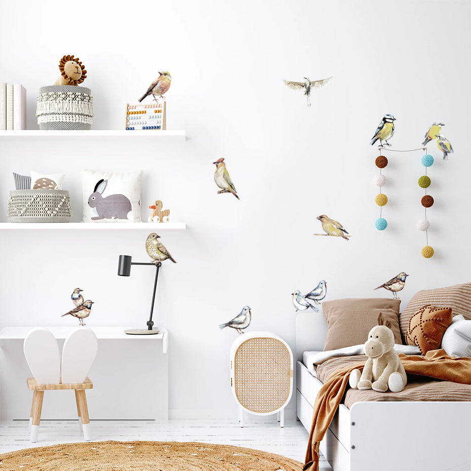 Nursery Wall Decals Birds Tit Finch Sparrow