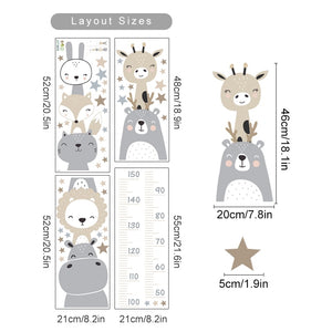 Cartoon Height Measurement Dinosaur Wall Decals
