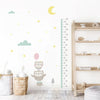 Height Measurement Owl Clouds Stars Wall Decals