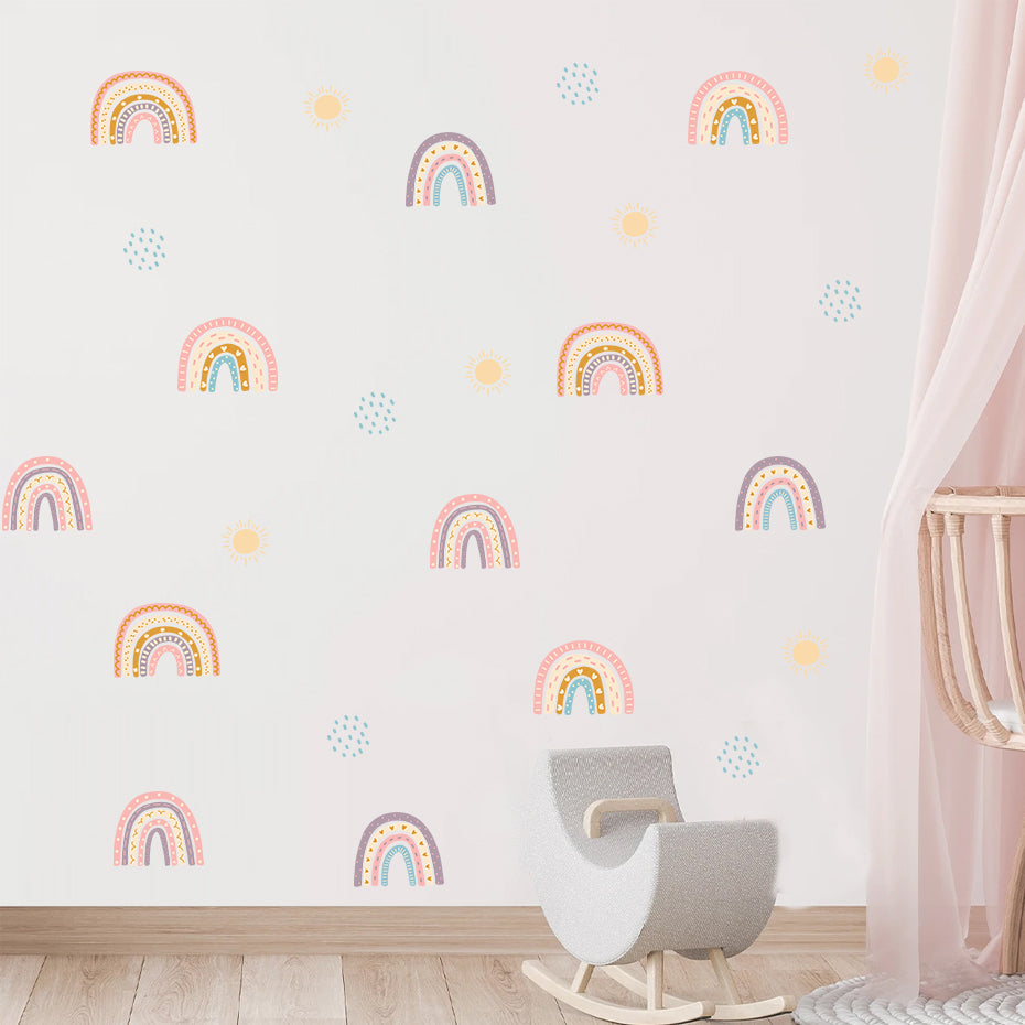 Cartoon Wall Decals Rainbow Patterns