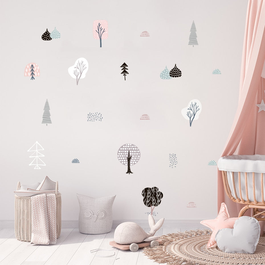 Christmas Tree Cartoon Wall Decals