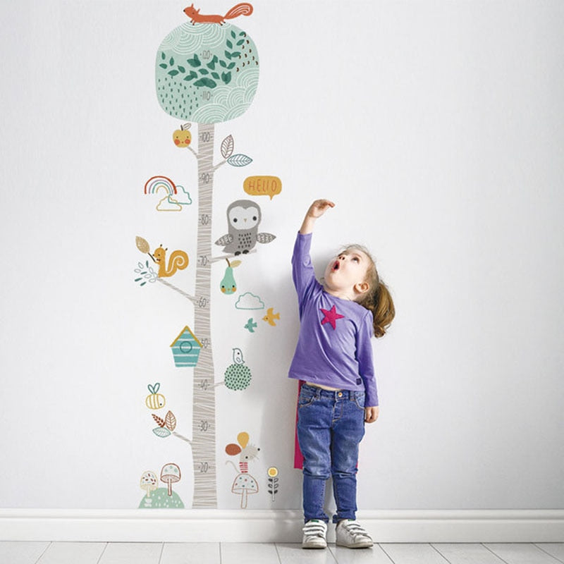 Height Measurement Wall Decals Animal Tree