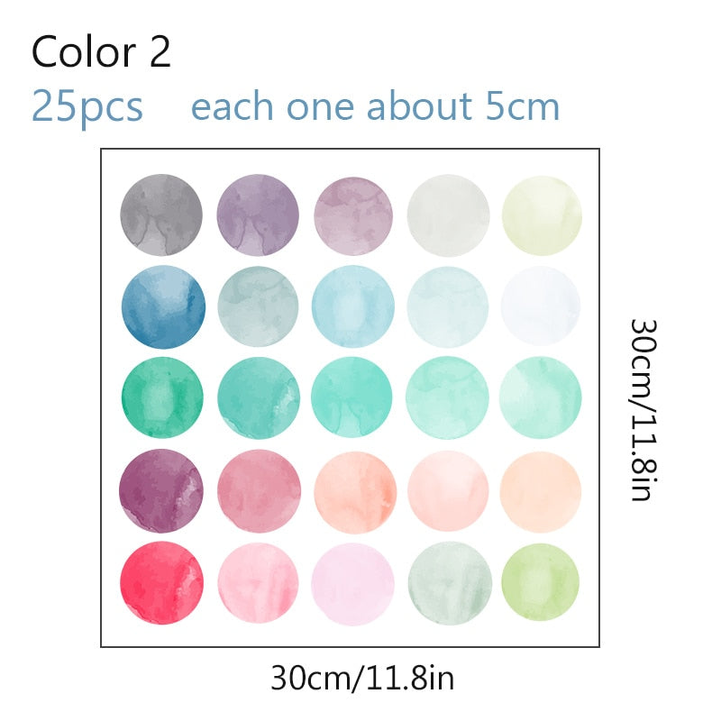 Nursery Wall Decals Watercolor Polk Dots