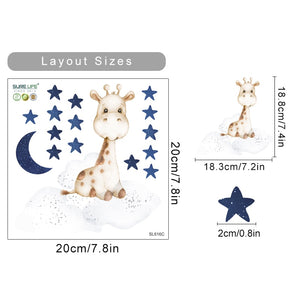 Moon Star Animals Wall Decals