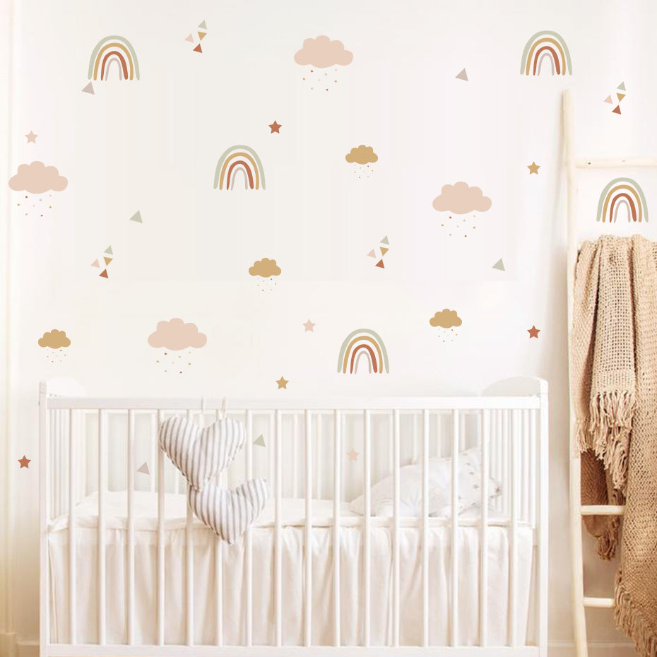 Boho Polka Dots Rainbows Wall Decal