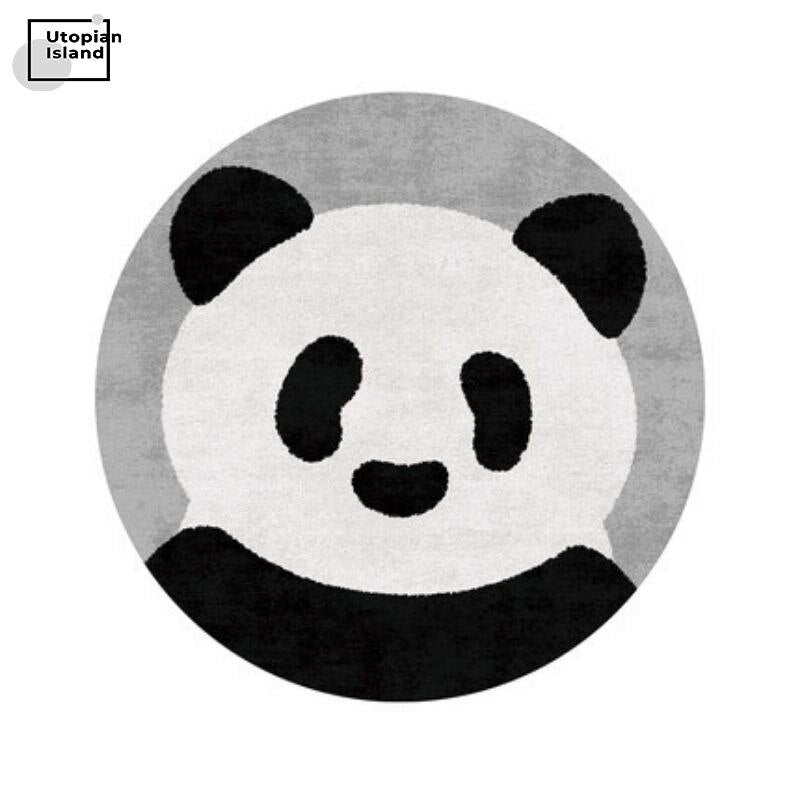 Area Round Rug Cute Animal Portraits