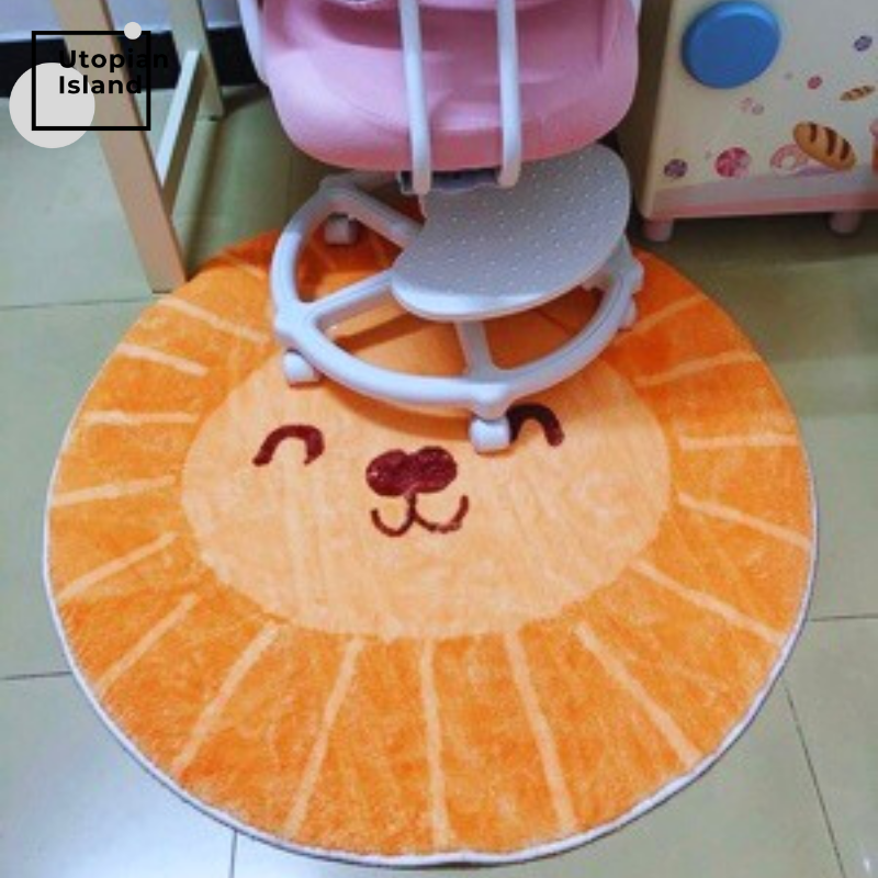 Area Round Rug Tiger Portraits