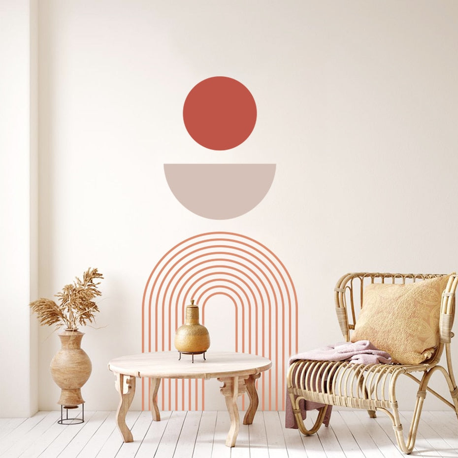 Boho Abstract Geometric Rainbow Wall Decal