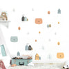 Cartoon Wall Decals House Trees Cute Bears