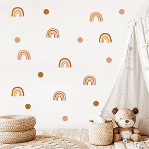 Boho Polka Dots Rainbows Wall Decal