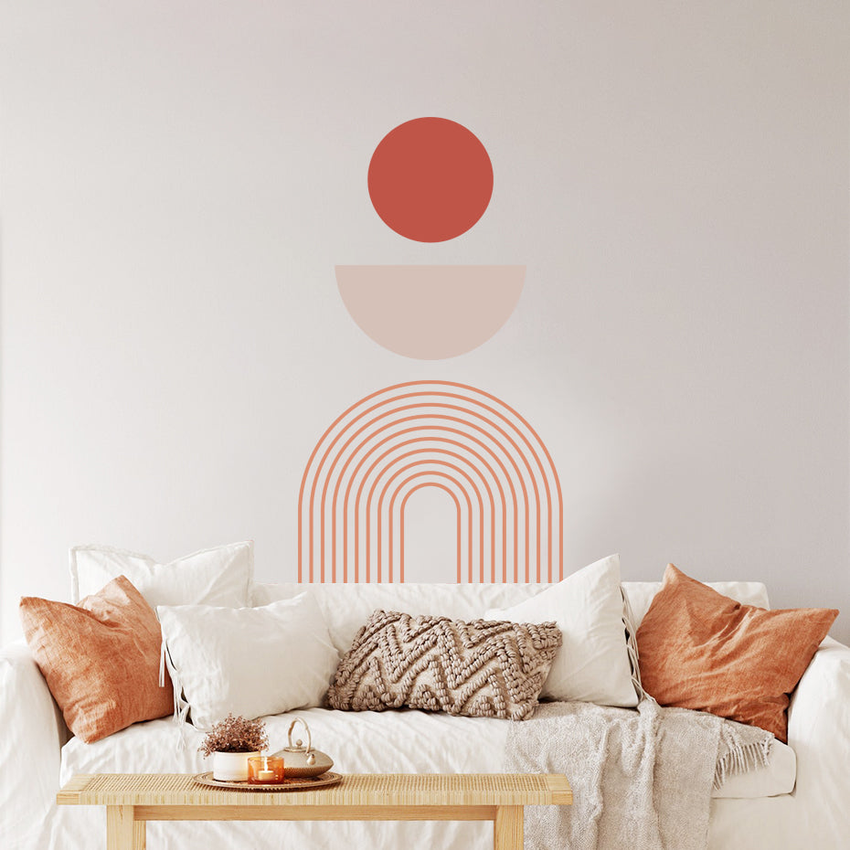 Boho Abstract Geometric Rainbow Wall Decal