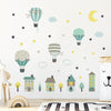 Cartoon Wall Decals Hot Air Balloon Town