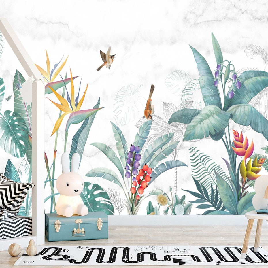 Nursery Wall Decals Tropical Plants 3D