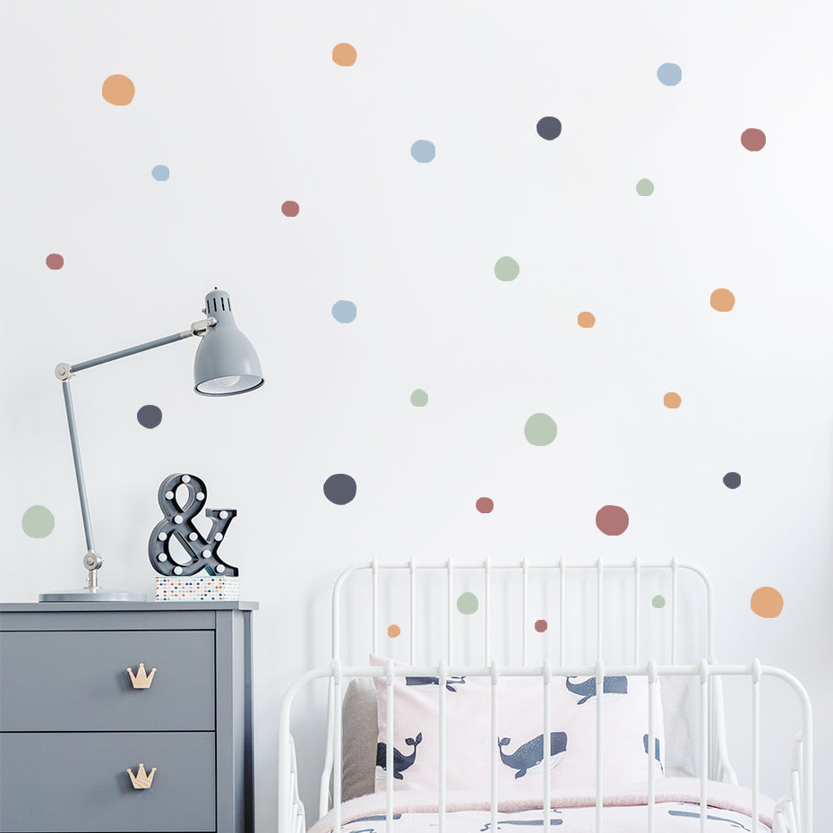 Pattern Wall Decal Colorful Polka Dots