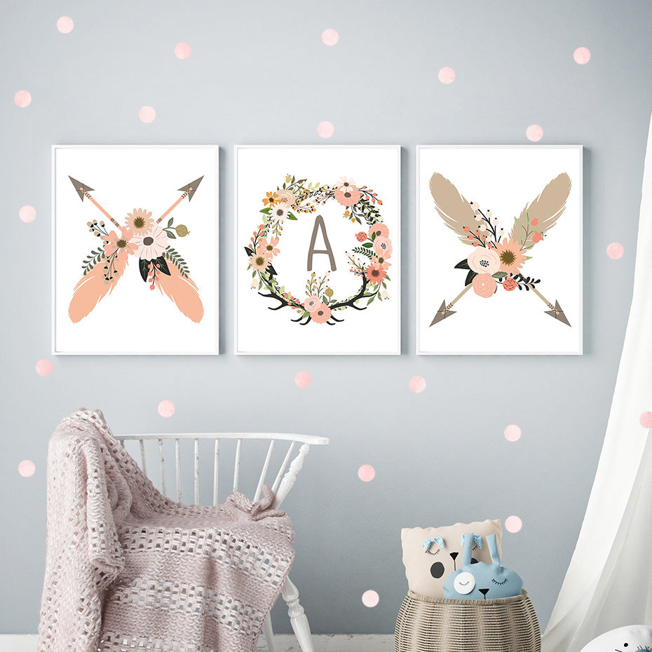 Nursery Wall Decals Watercolor Polk Dots