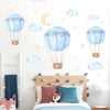 Cartoon Wall Decals Blue Hot Air Balloon