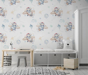 Cartoon Airplanes and Balloons Wallpaper Mural