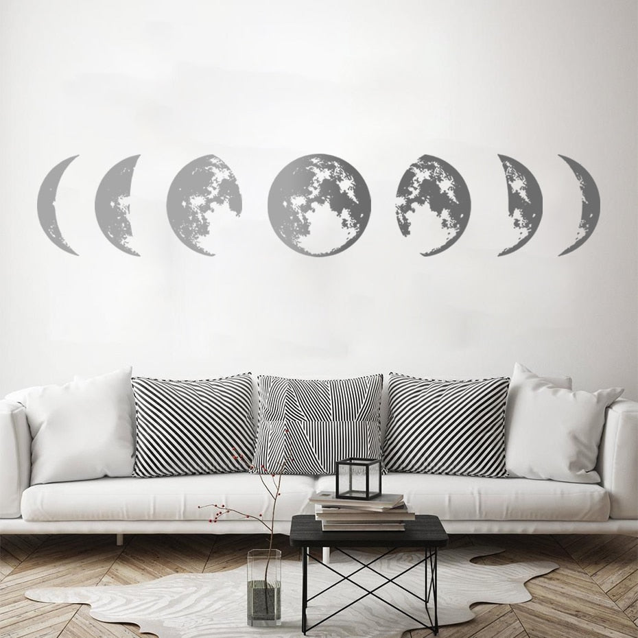 Nursery Wall Decals Gold Silver Moon Phase