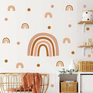 Boho Polka Dots Rainbows Wall Decal