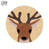 Area Round Rug Cute Animal Portraits