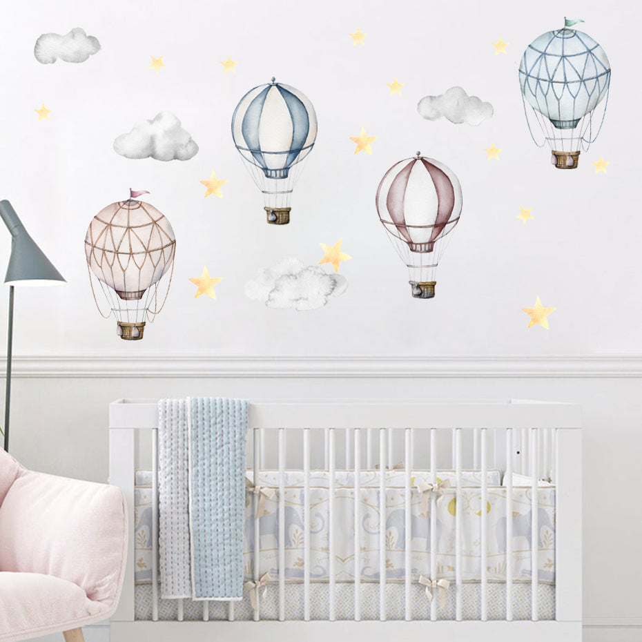 Cartoon Hot Air Balloon Wall Decals