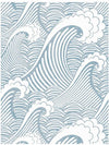 Painted Blue/White Waves Peel And Stick Wallpaper