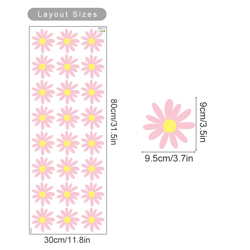 Cartoon Wall Decals Daisy Flower