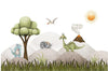Cute Dinosaurs On Mountains Wallpaper Mural