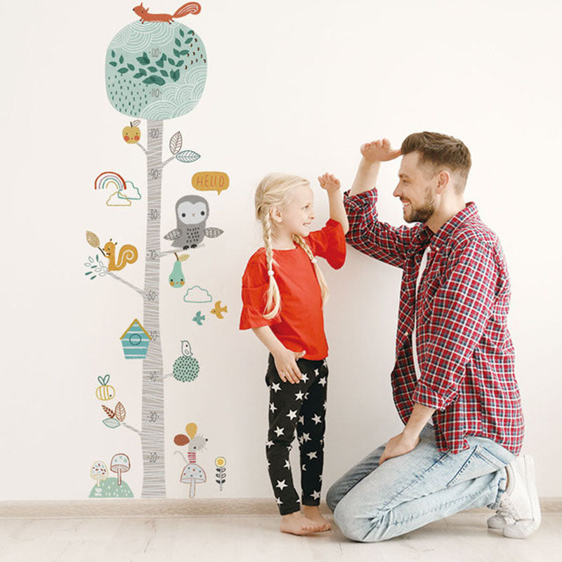 Height Measurement Wall Decals Animal Tree
