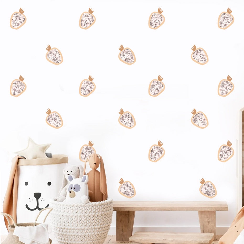 Cartoon Wall Decals Cute Strawberries