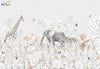B&W and Light Tones Safari Animals Wallpaper Mural