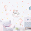 Cartoon Wall Decals Elephant on Hot Air Balloon
