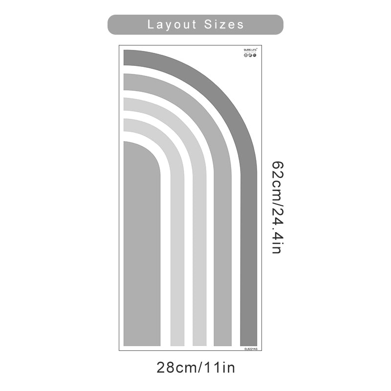Nursery Wall Decal Large Half Elongated Rainbow