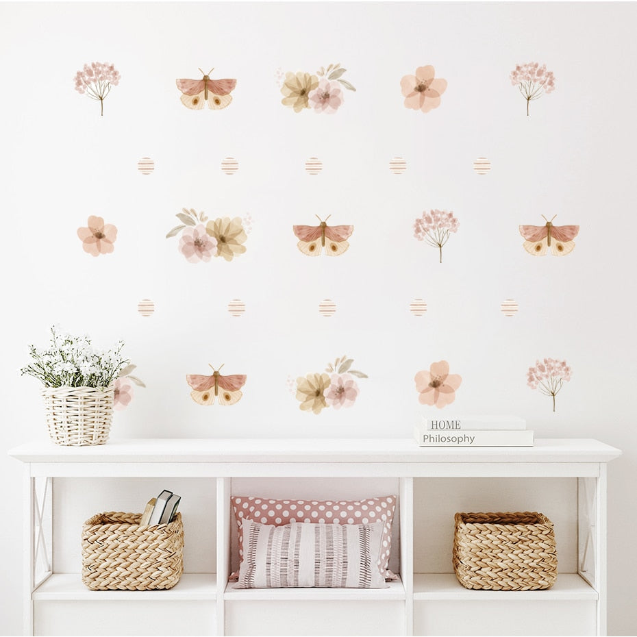 Boho Herbs Field Flowers Wall Decals