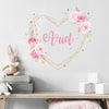 Custom Name Peony Flowers Wall Decals
