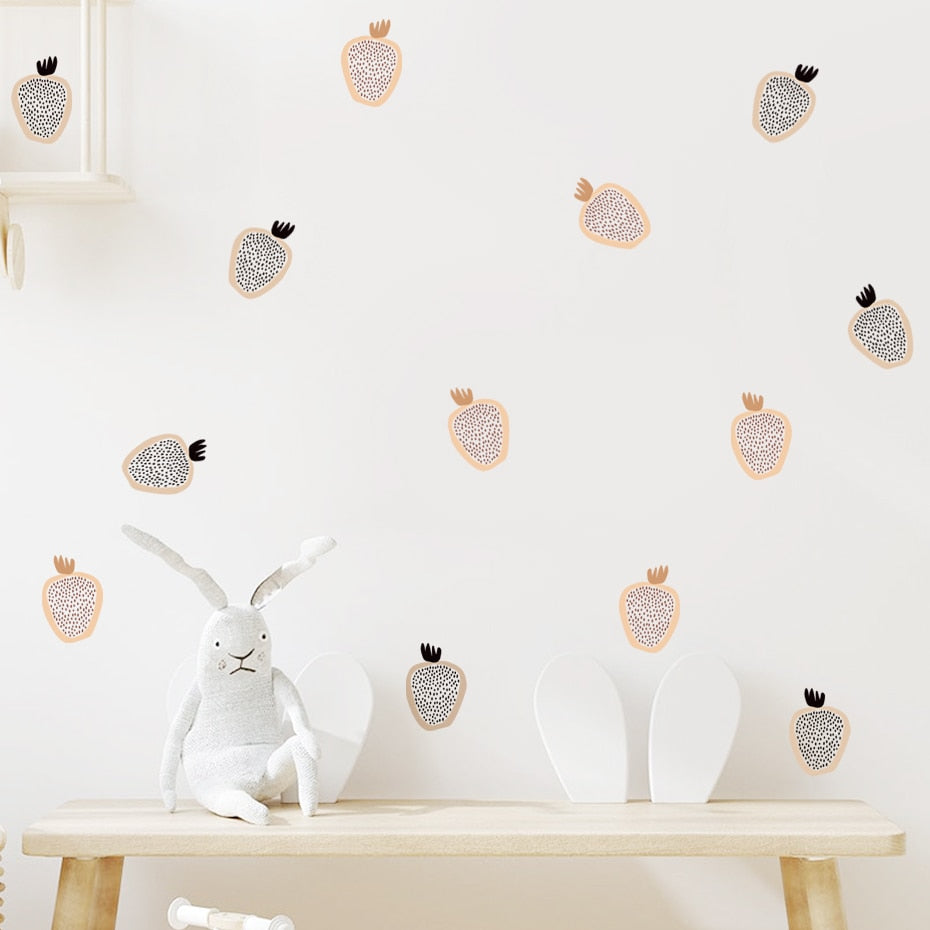 Cartoon Wall Decals Cute Strawberries