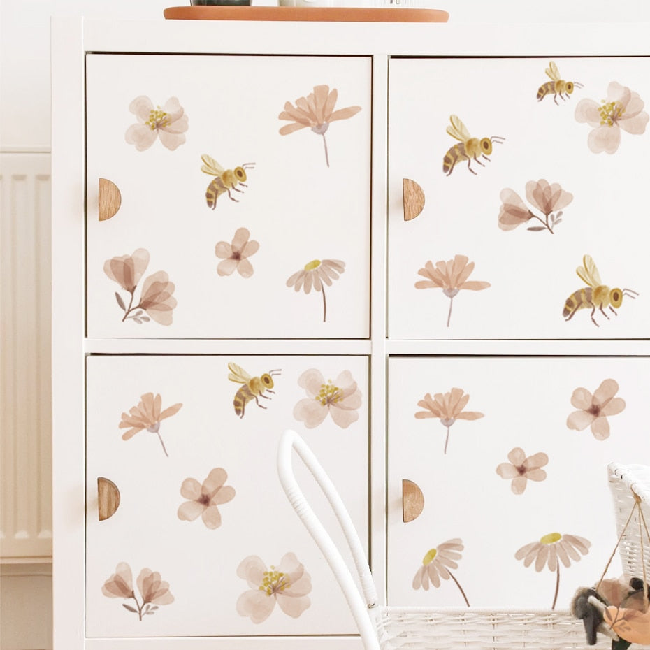 Nursery Wall Decals Bee Flowers