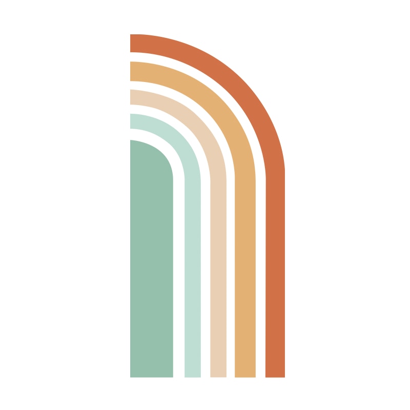 Nursery Wall Decal Large Half Elongated Rainbow
