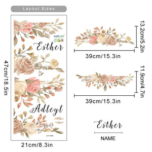 Floral Wreath Roses Wall Decals