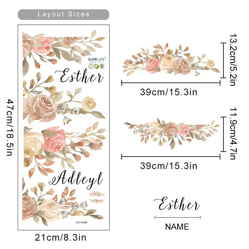 Floral Wreath Roses Wall Decals