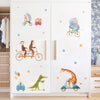 Cartoon Wall Decals Biking Cute Animals
