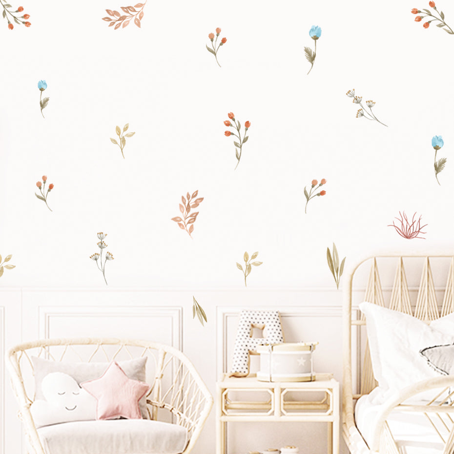 Boho Herbs Field Flowers Wall Decals