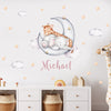 Custom Name Wall Decals Animals Moon Stars