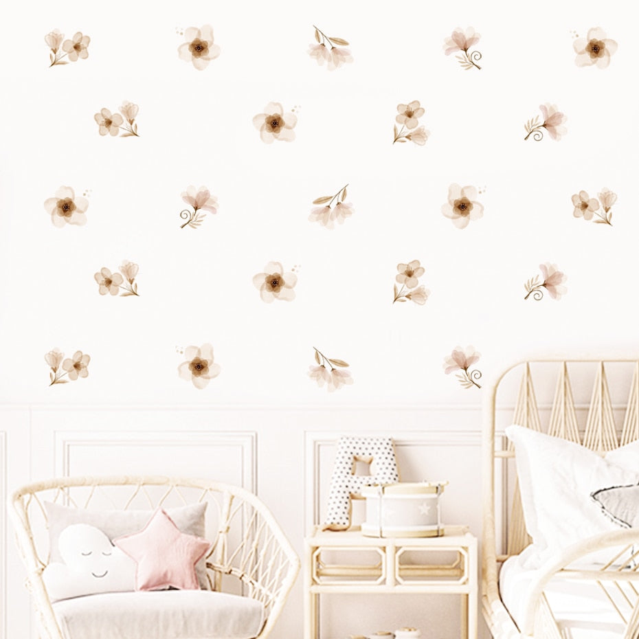 Boho Floral Butterfly Wall Decals