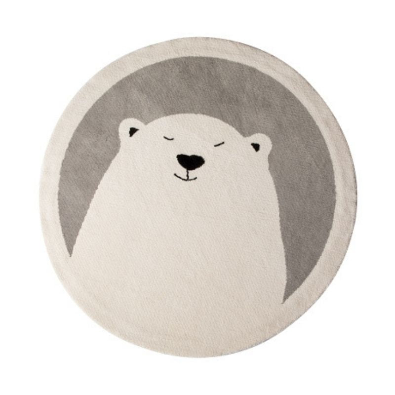 Nursery Round Area Rug Animal Portraits