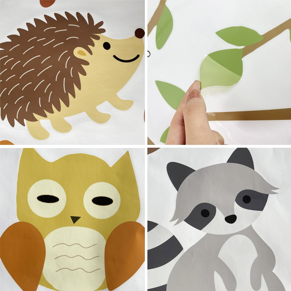 Cartoon Wall Decals Tribal Animal Tree
